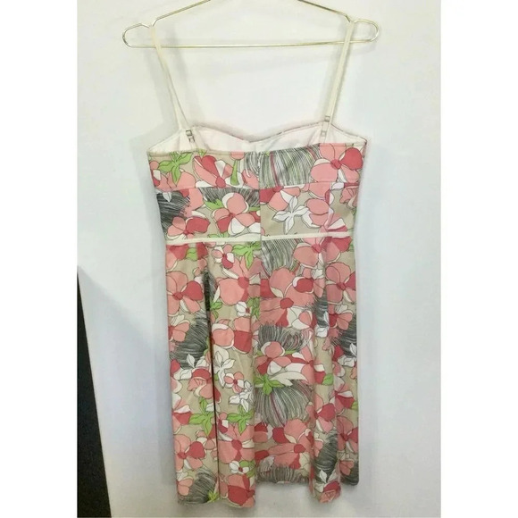 Vintage Tahari Womens 10 Sundress Floral Print Lined‎ Cotton Stretch Cruise Wear - Picture 2 of 10